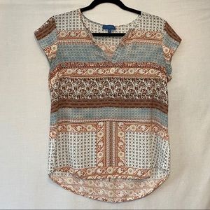 Antibes Blanc Multi-color Flowy Boho Blouse M